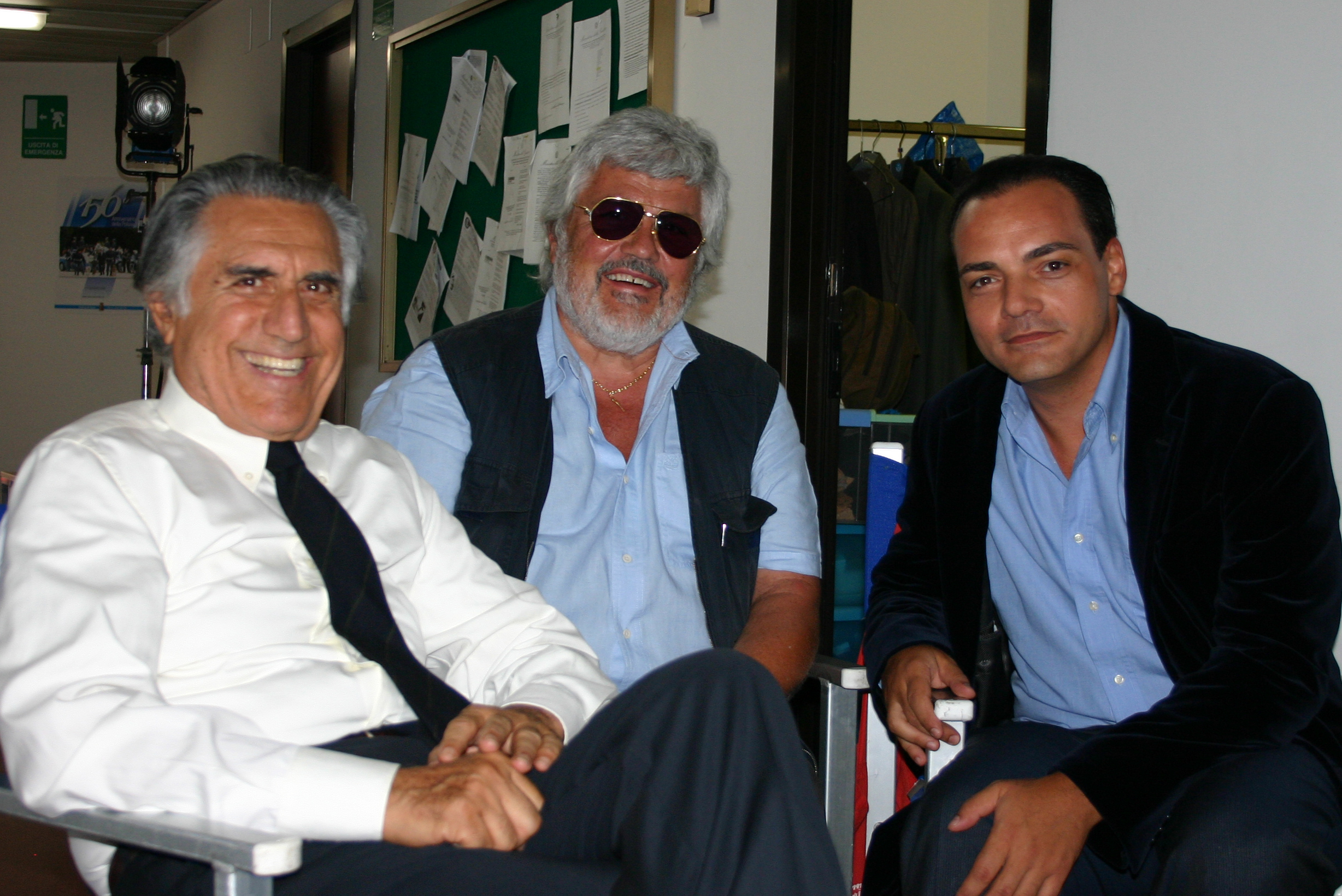 Con Lando Buzzanca in una pausa della fiction di Rai 1 Mio figlio - Nuove storie per il commissario Vivaldi dove ho interpretato il ruolo dello psicologo Giulio Andreani