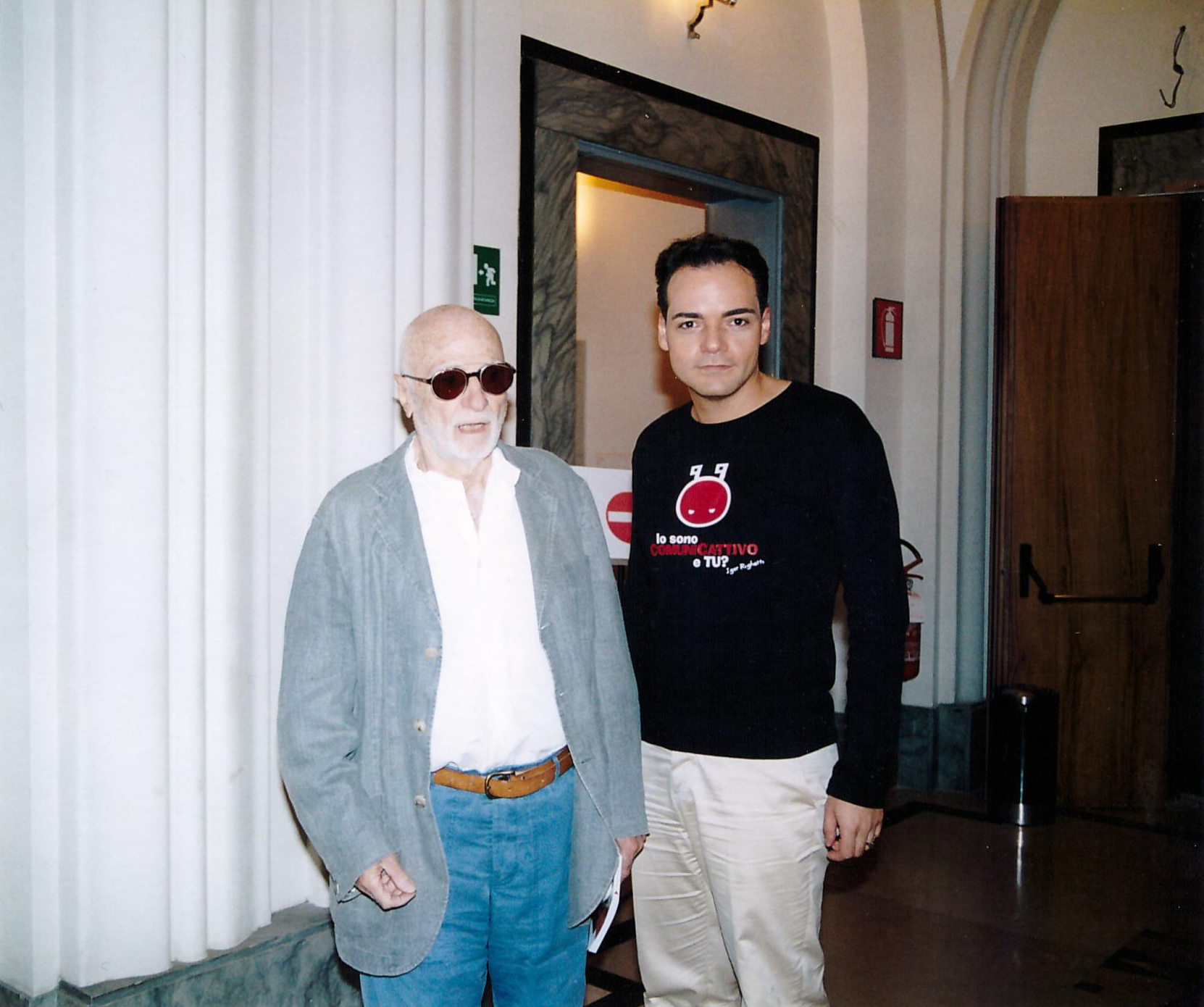 Con il regista Mario Monicelli al termine del primo radio reality a livello internazionale In radio veritas su Rai Radio 1