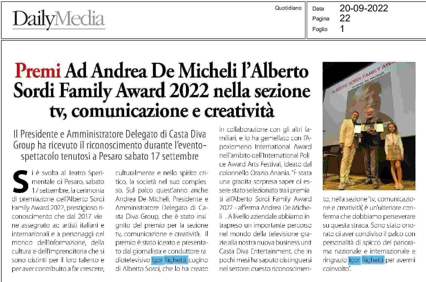Dailymedia — 20/09/2022