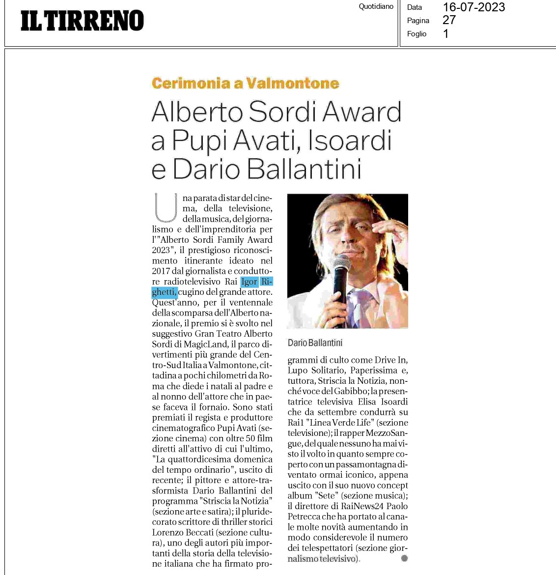 Il Tirreno — 16/07/2023