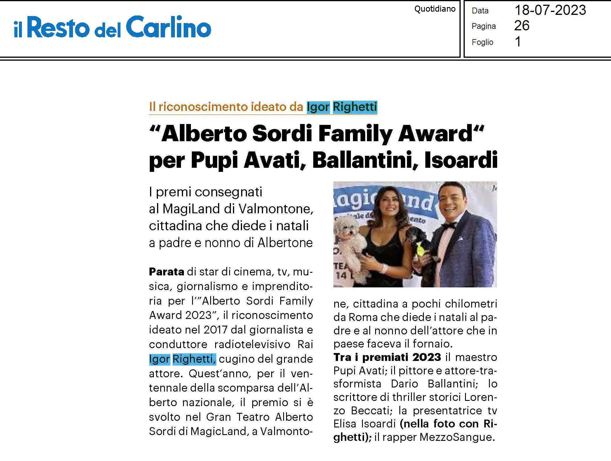 Il Resto del Carlino — 18/07/2023