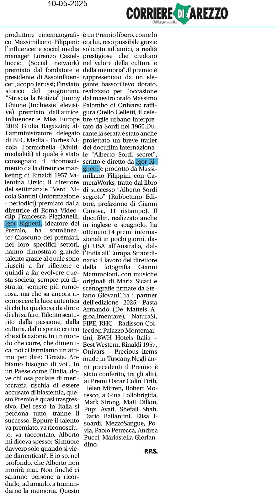 Corriere di Arezzo — 10/05/2025 · pag. 2 di 5