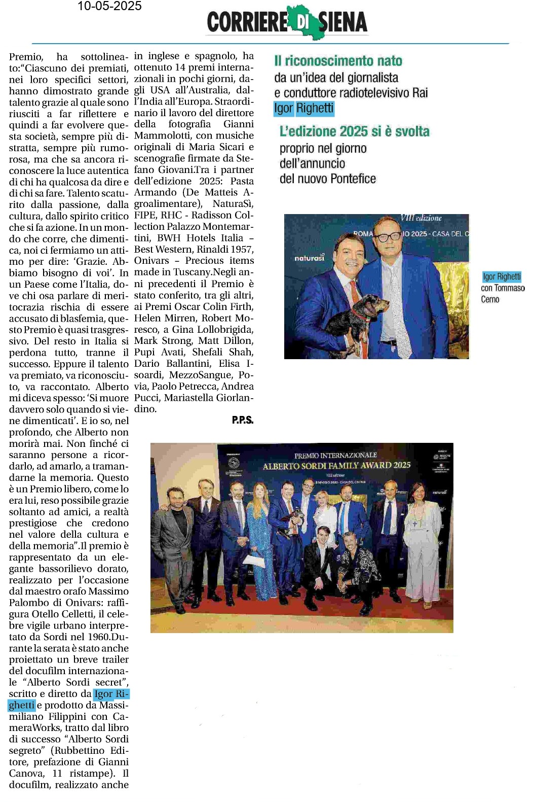 Corriere di Siena — 10/05/2025 · pag. 2 di 4