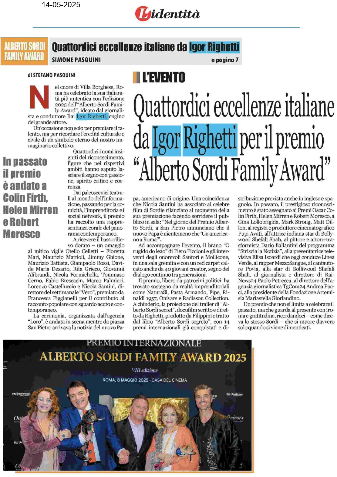 L'Identità — 14/05/2025