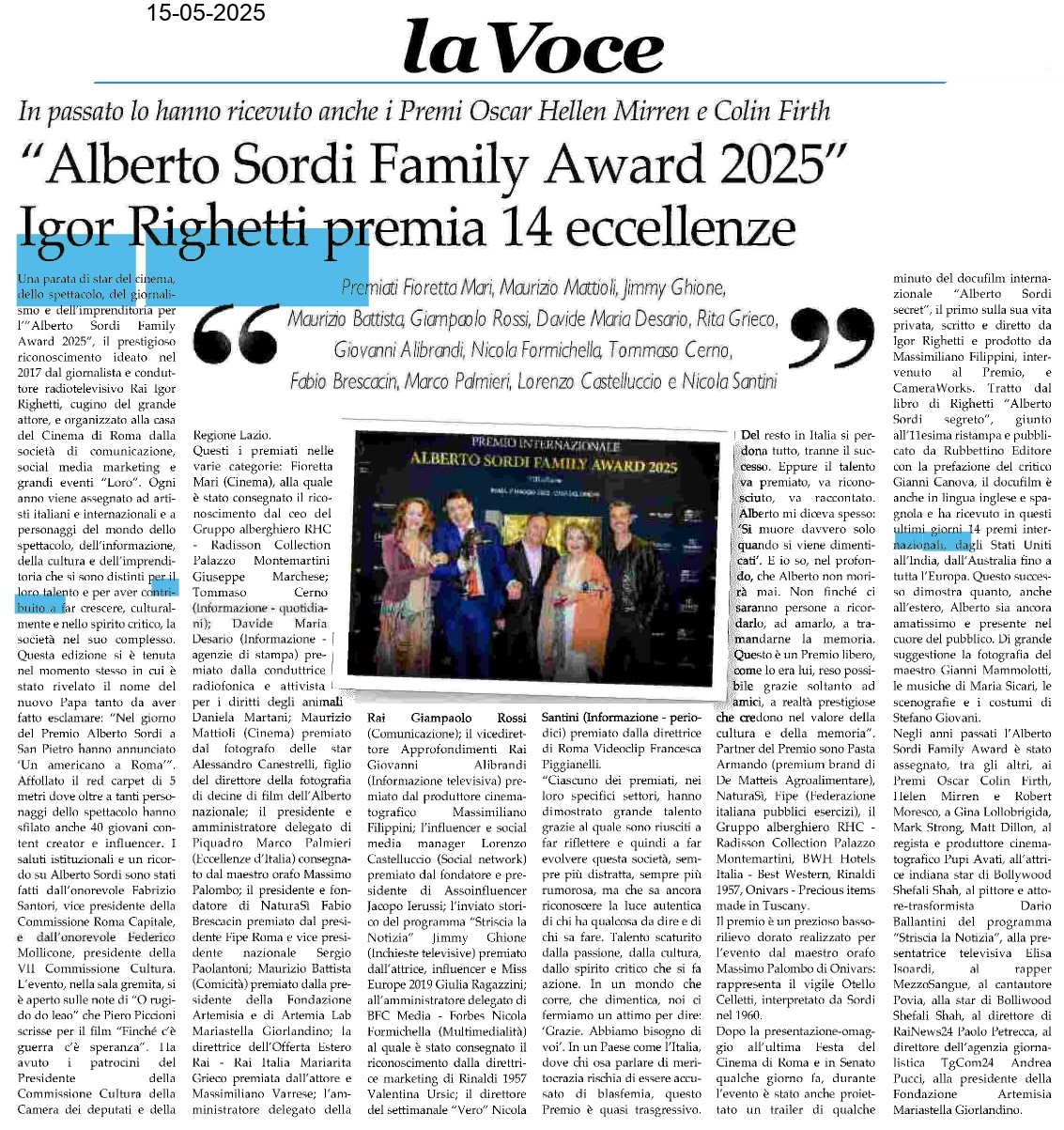 La Voce — 15/05/2025