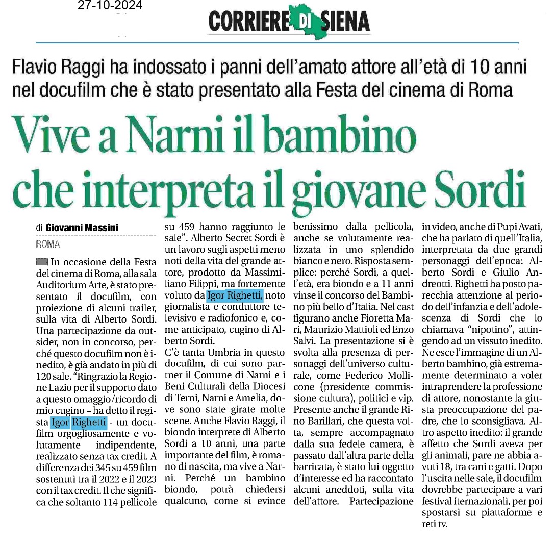 Corriere di Siena — 27/10/2024 · pag. 1 di 2