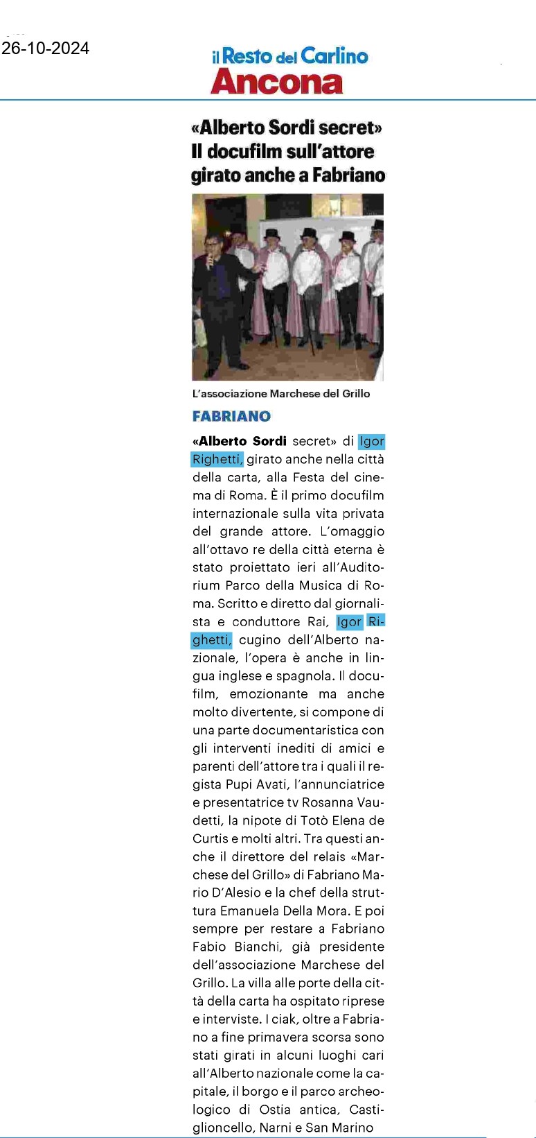 Il Resto del Carlino — 26/10/2024