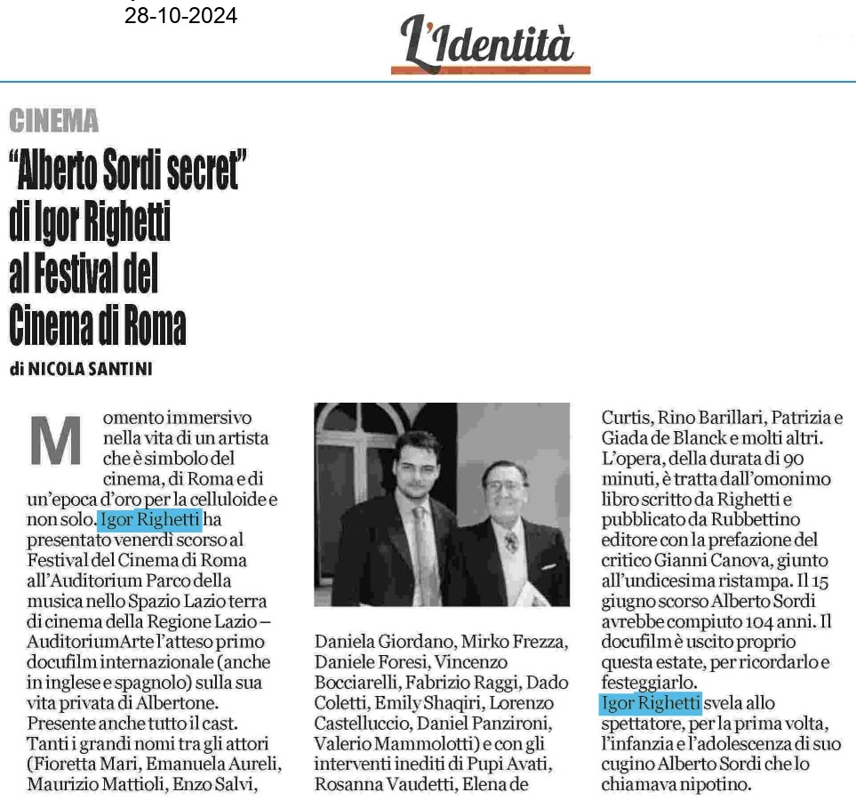 L’Identità — 28/10/2024